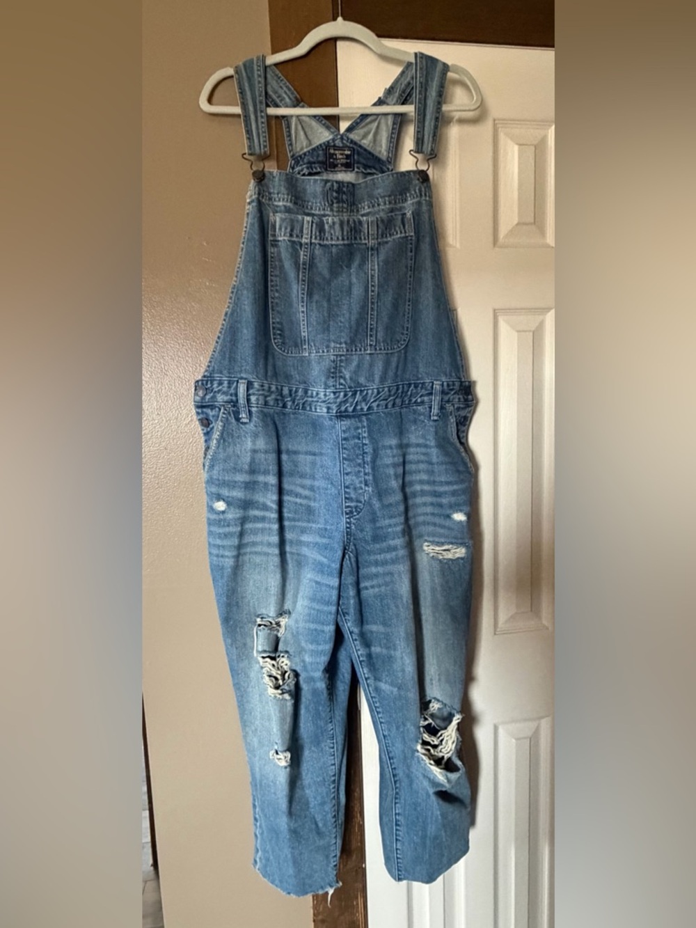 Abercrombie & Fitch Light Blue Denim Overalls Bib